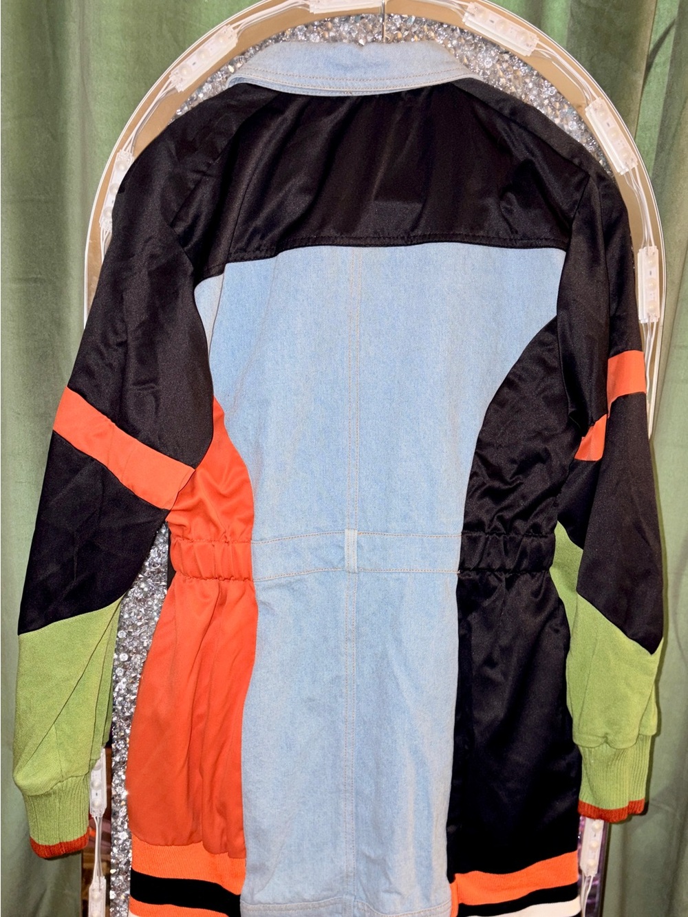 Colorblock Denim Mini Dress - Picture 3 of 5
